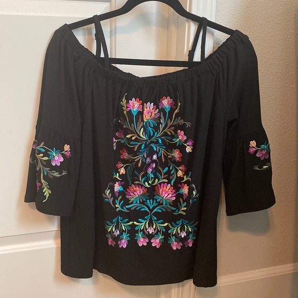 INC International Concepts Tops - Black and floral L INC blouse
